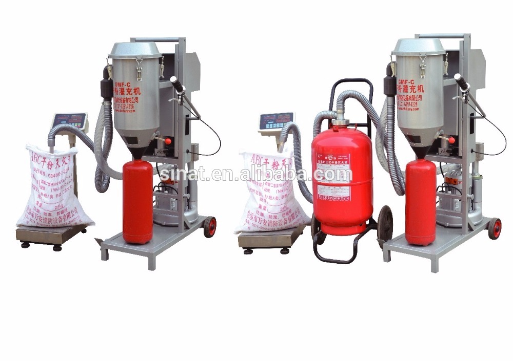 Dry powder fire extinguisher filling station