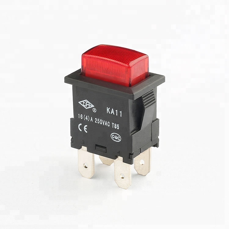 KA11 on sale free sample 16a 250v latching 4 pin push button switch with led