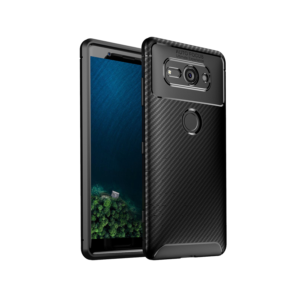 New Premium Shock Protection Carbon Fiber Skin TPU Silicone Case For Sony xperia xz2 compact