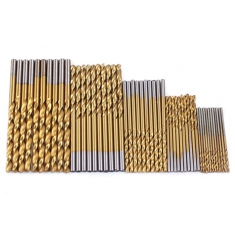 Hot Selling 50pcs 1/1.5/2/2.5/3mm HSS High Speed Steel Drill Bit Set Tools Titanium Coated VEP37 P30