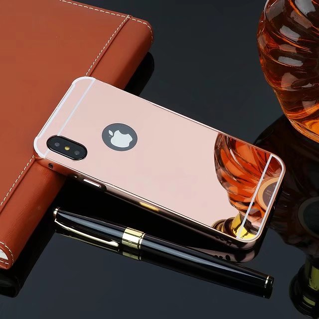 Mirror Aluminium Bumper Smartphone Cases for iPhone X Mirror Metal Phone Case