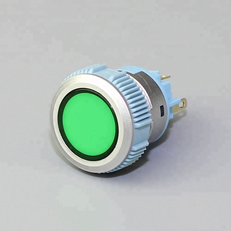 22mm SPST 7 Pin GRB Color Lighted Push Button Switch Cabinet