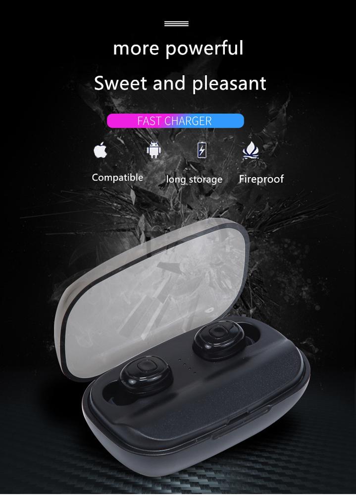 TWS Wireless Earbuds V5.0 Earphone Headset Deep Bass Stereo Sound Sport Earphone For Samsung Iphone