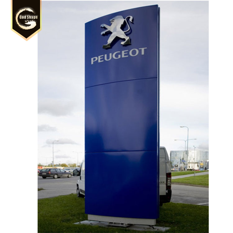 GS customized outdoor advertising freestanding metal  pylon sign wayfinding directional signage