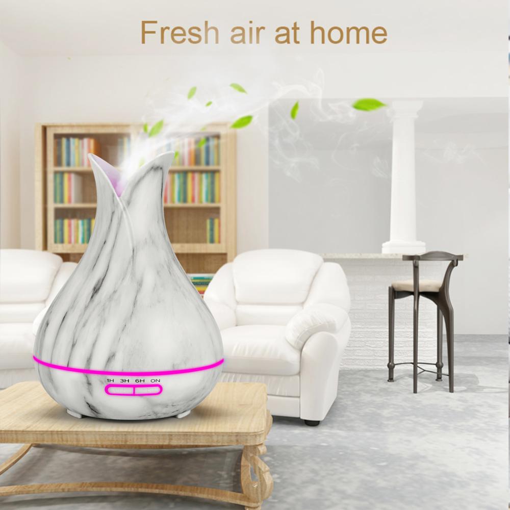400ml Marble Grain Essential Oil Diffuser Cool Mist Humidifier with Changing Color LED Light for Amazon Black Friday