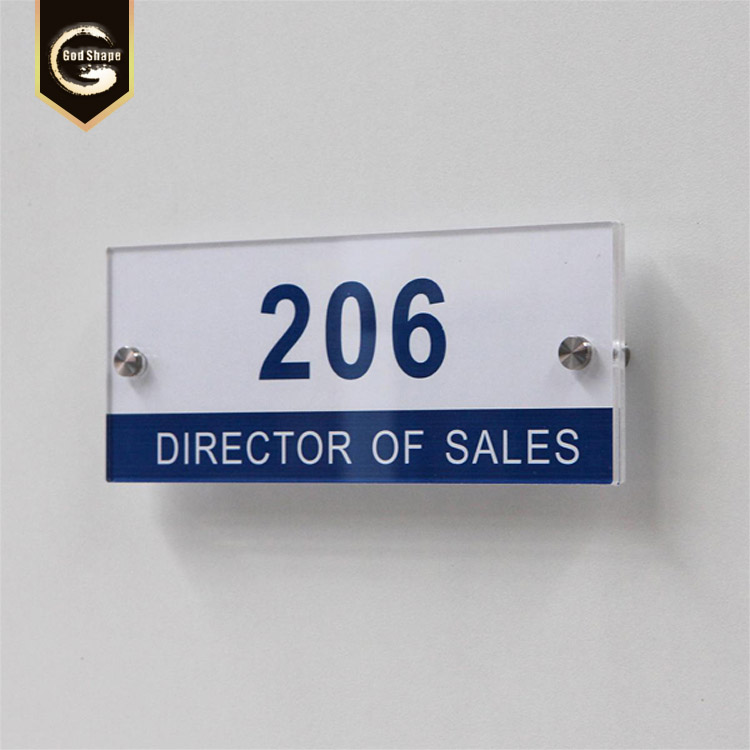Hollow acrylic plate panel sign for door name plate use in office