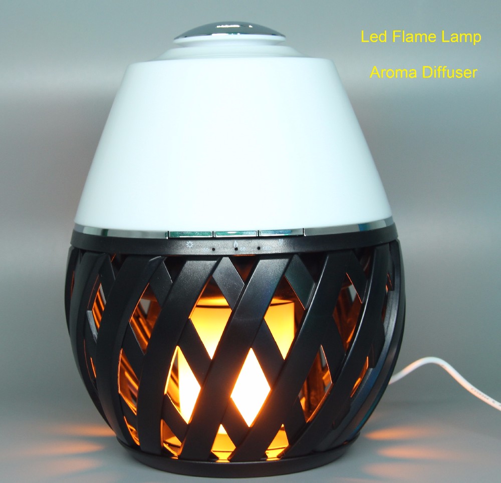 150ML Ultrasonic Diffuser Essential Oil Air Freshener Humidifier with LED Effect Flame Light