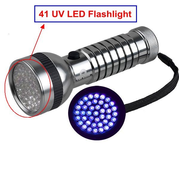 41 LED UV Flashlight 4xAAA/Pet Stains 41 LED UV bacteria detection Blacklight Detector 41 LED UV Flashlight