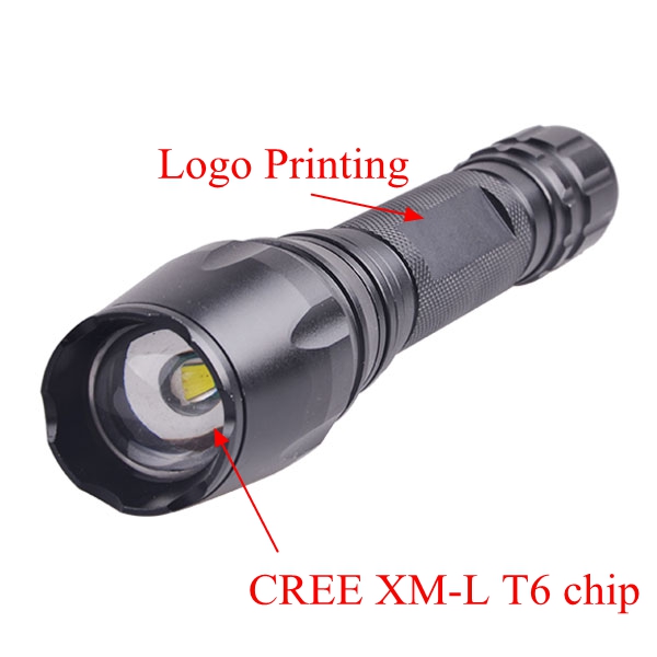 Most Power Aluminum Alloy Zoomable Xml T6 Led Manual Rechargeable Tactical Led Flashlight With Clip