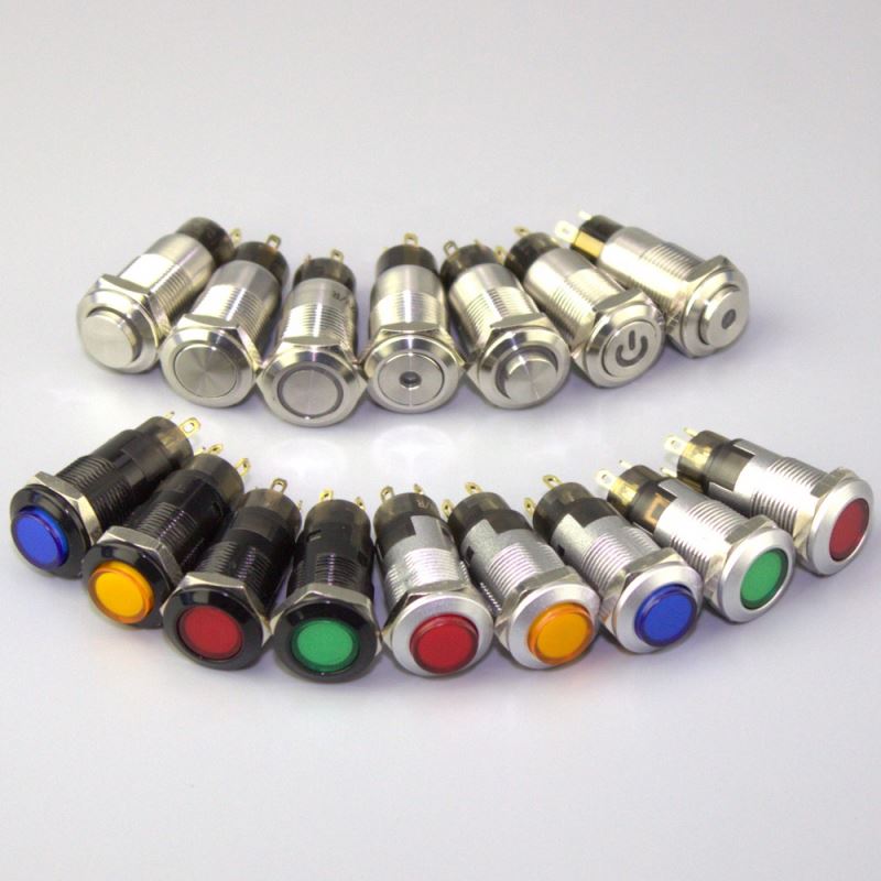Mini High Button Power Logo 12mm Latching Waterproof Push Button Switch
