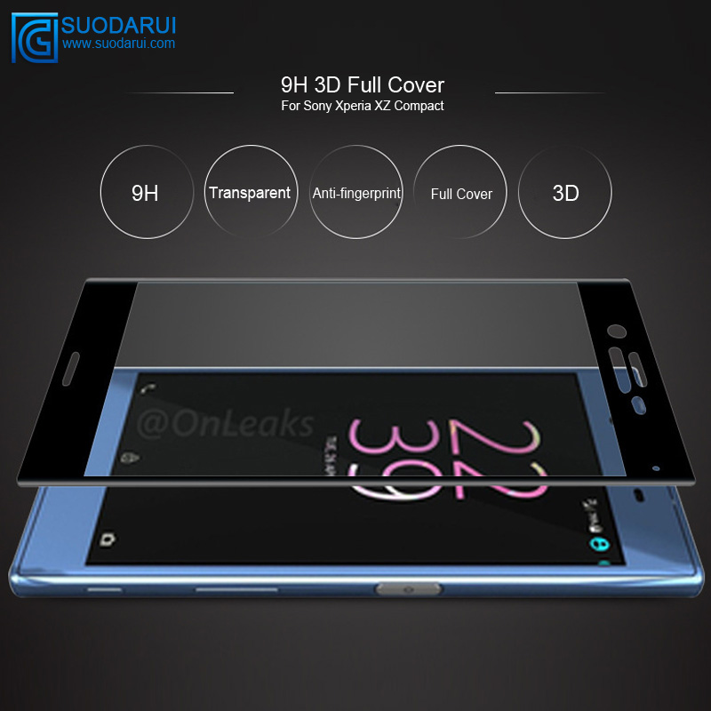3D 9H Tempered glass Screen Protector film For Sony Xperia XZ Compact Full Cover