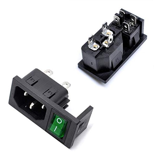 IEC320 C14 Inlet Module Connector Male Power Socket With Switch AC 250V 10A