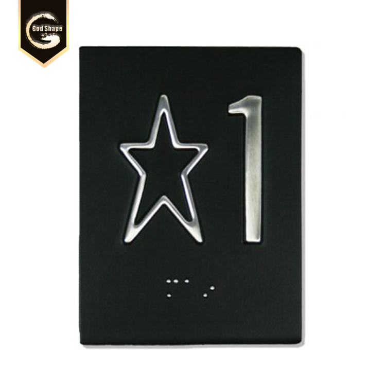 GS  Custom made wall mounted signfloor number sign Indoor braille and tactile sign