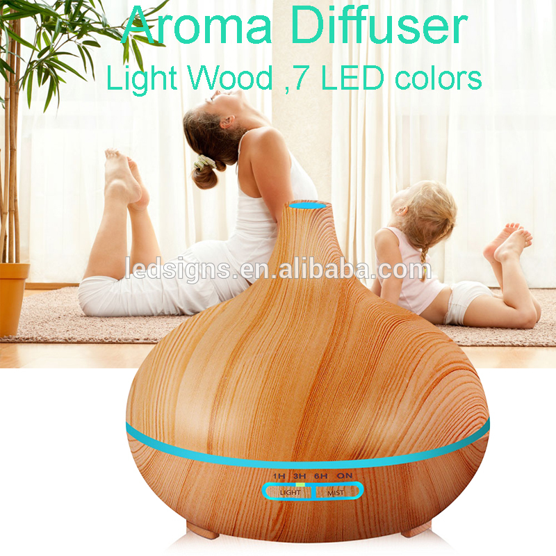 CE ROSH Europe Hot 400ml Wood Grain Ultrasonic Aroma Diffuser Humidifier ,Air Purifier for Office