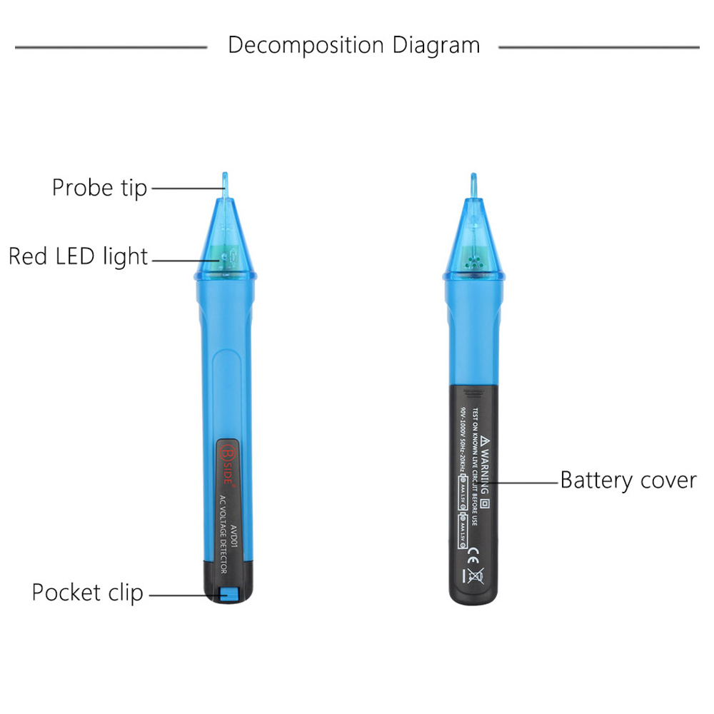 Portable Voltmeter Non-contact AC Voltage Test Pencil Voltage Diagnostic-tool Electric Volt Tester Detector 90-1000V Detection