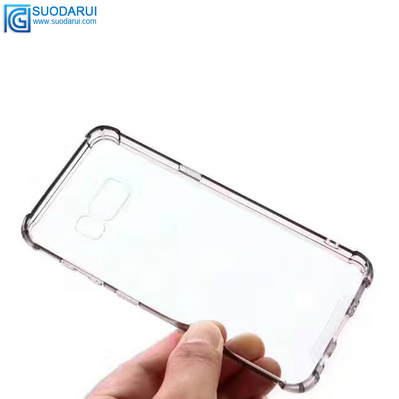 Not Turn yellow! Shockproof angle TPU + Acrylic hybrid Transparent case for Samsung Galaxy S8 / S8 Plus Black Cover