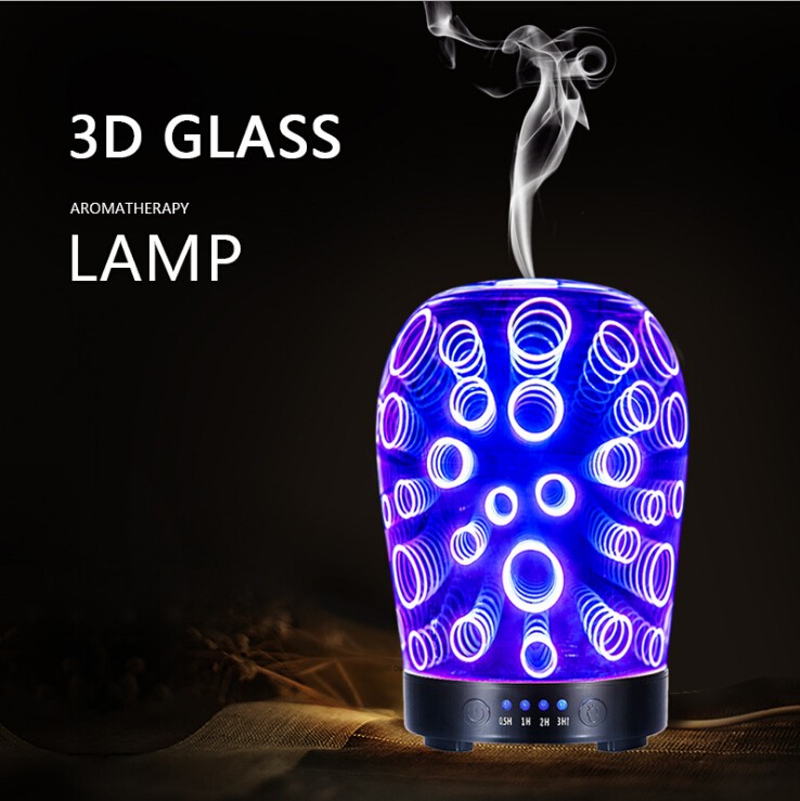 3D Led Colorful Glass Aromatherapy Essential Oil Diffuser