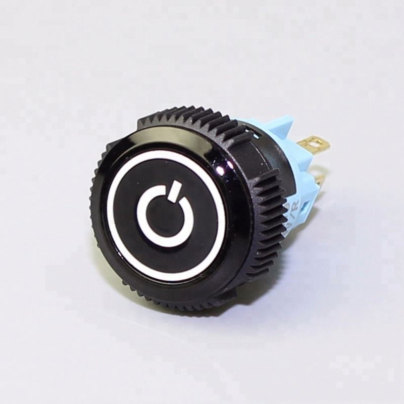 Push Button 19MM Flat Shape Button With Power Logo