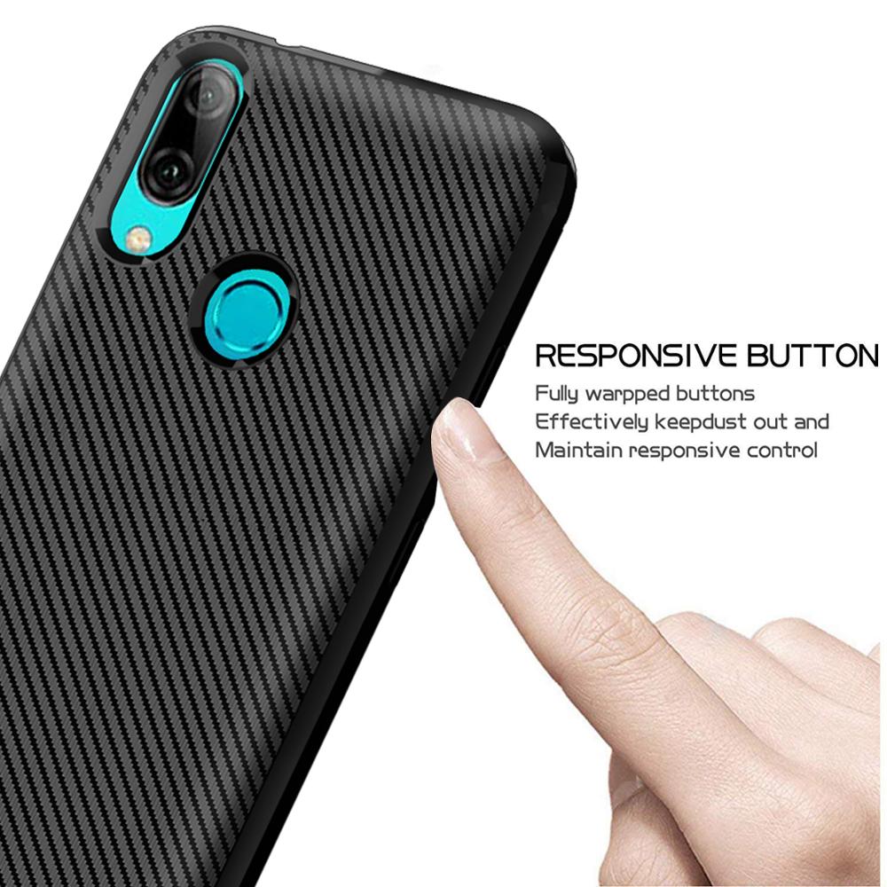 2019 New arrival Silicone carbon fiber phone case for Huawei Y7 2019 back cover