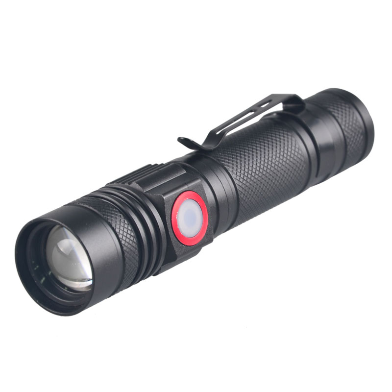 Aluminum IP65 Zoom Focus 3W Led Torch Flashlight USB Rechargeable Flashlight