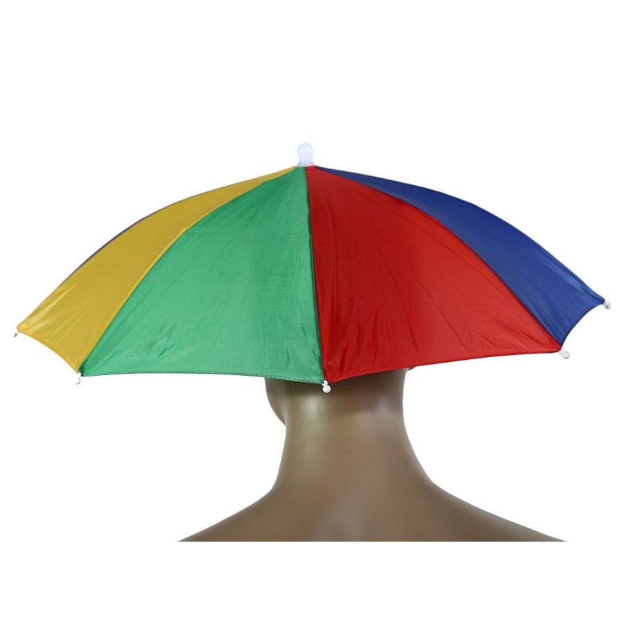 Foldable Fishing Hat Headwear Umbrella for Fishing Hiking Beach Camping Cap Head Hats Outdoor Sports Rain Gear Umbrellas