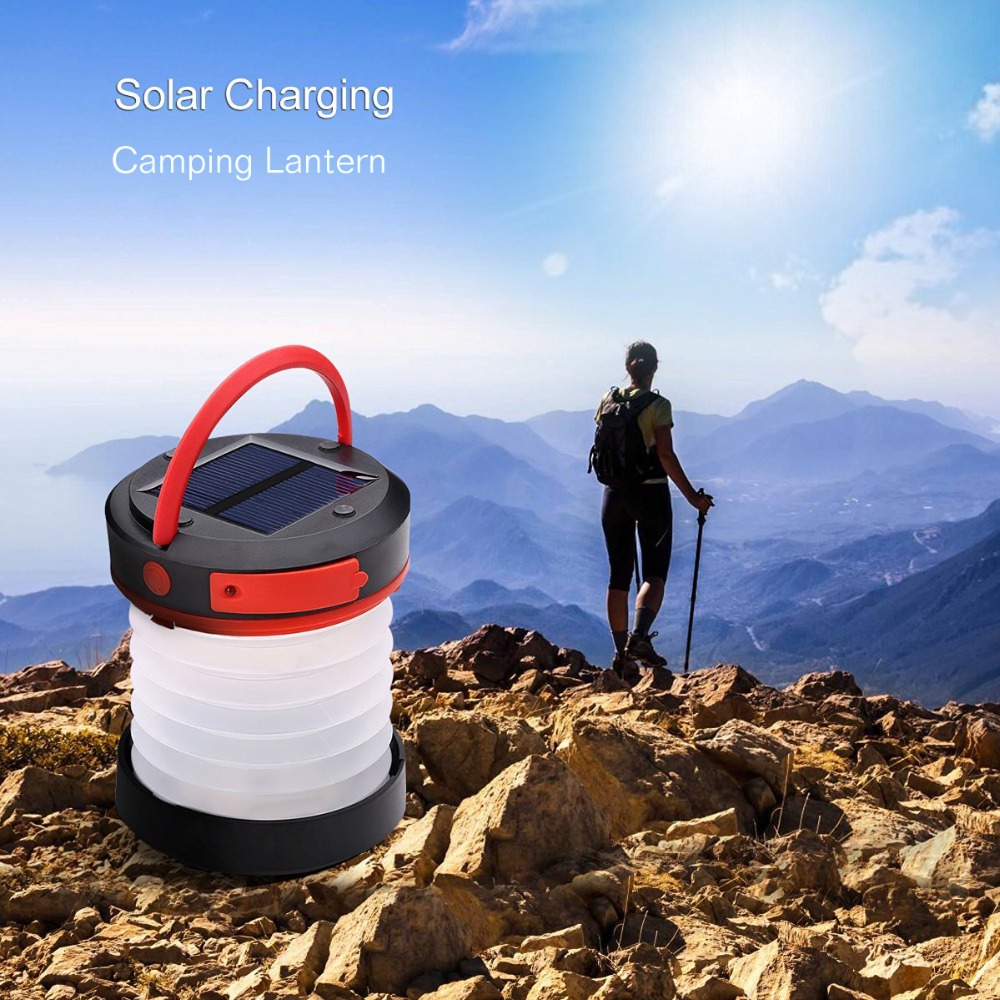 SORBO Factory Supply Collapsible Solar Lanterns Rechargeable LED Lantern Camping Lights Flashlight with Power Bank