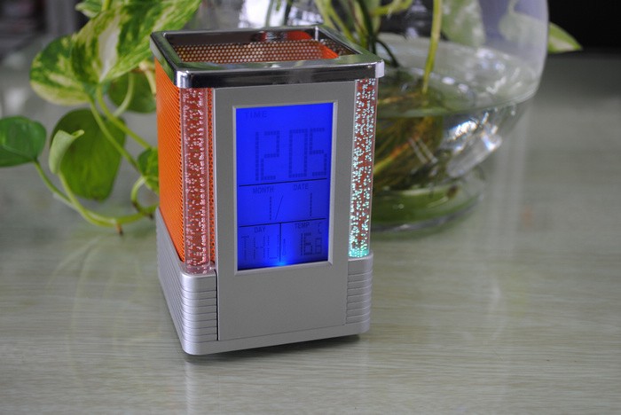 pen holder with LED light,fancy pen holder with calendar,digital pen holders