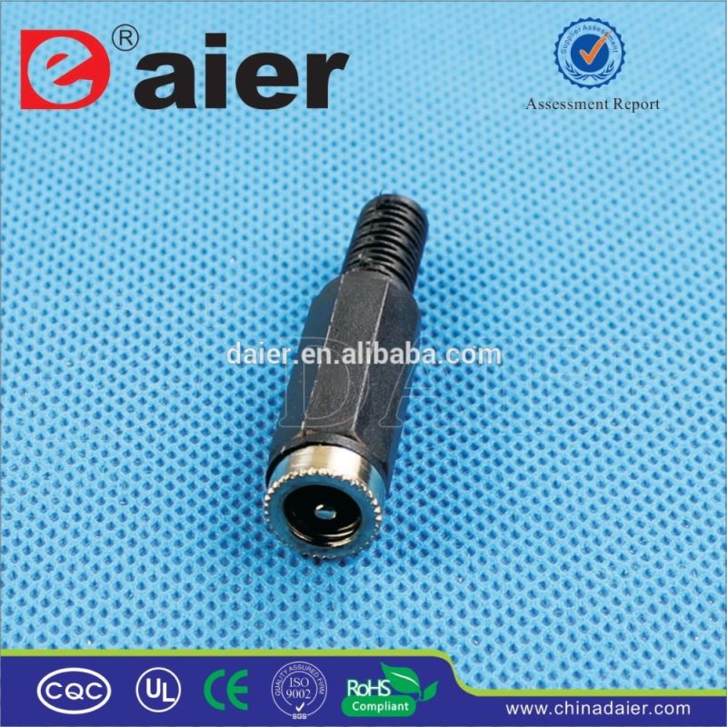 Audio DC JACK black straight 2.5mm jack