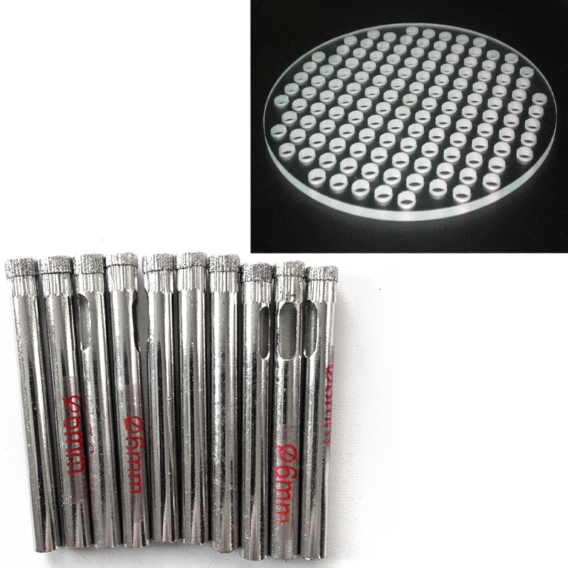 10 pcs 6mm Diamond Coated tool drill bit hole saw set glass ceramic marble tile