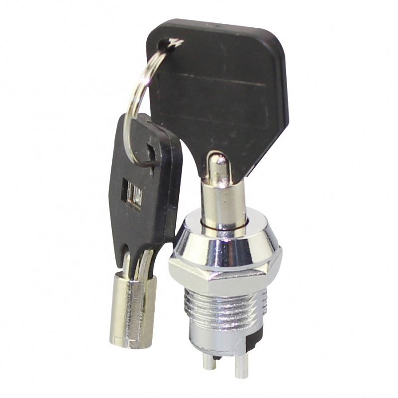 Keylock 12mm SPST ON-OFF 2Pin Terminal Tubular Key Lock