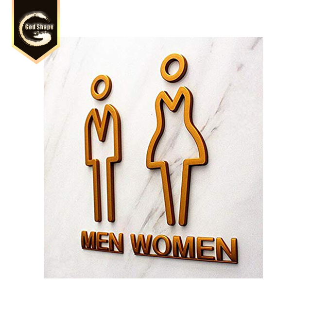 Factory signage male and female metal stainless steel sign plate for toilet door