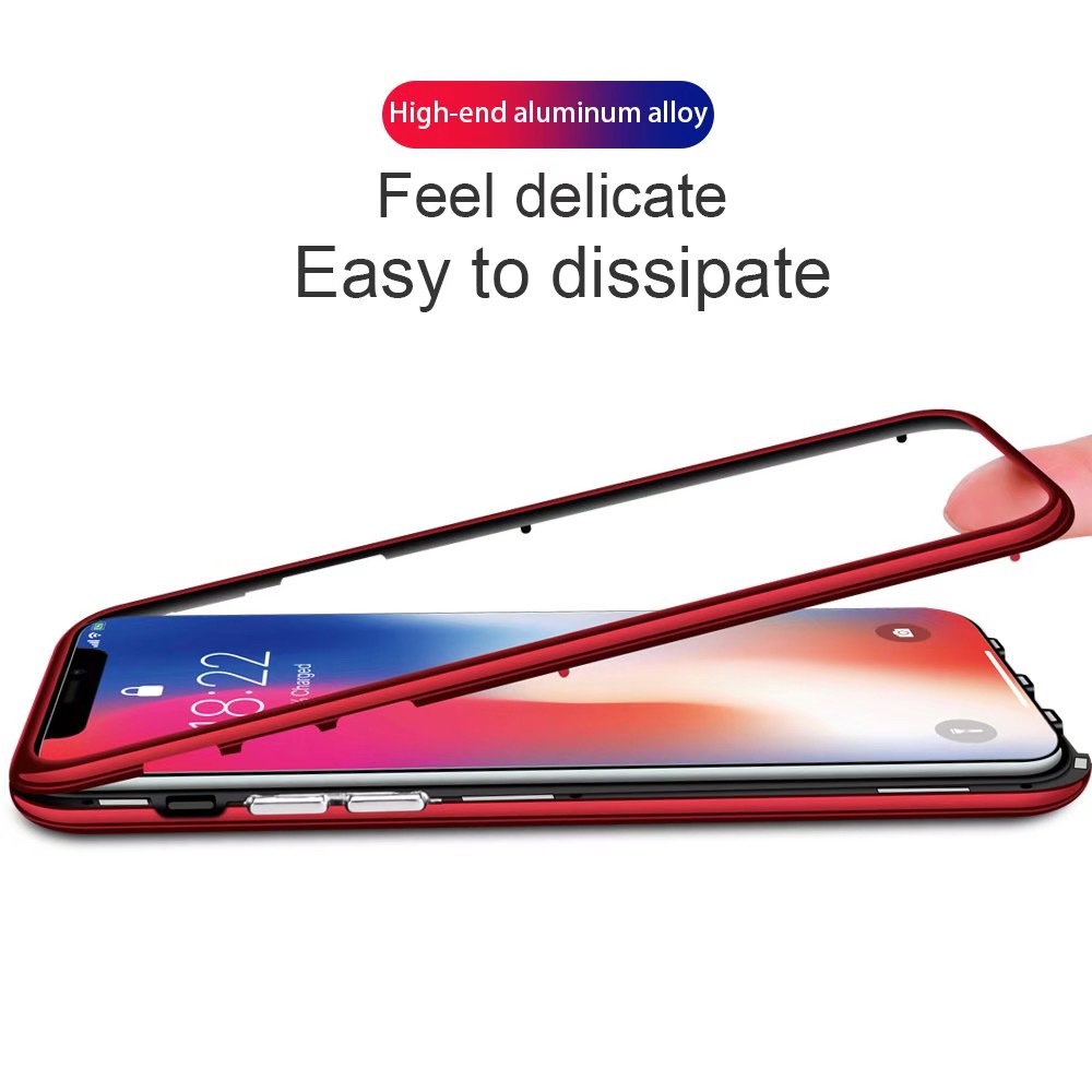 PC electroplating  6D glass flip cover drop Magnetic phone case for Apple iPhone 6 7 8 X