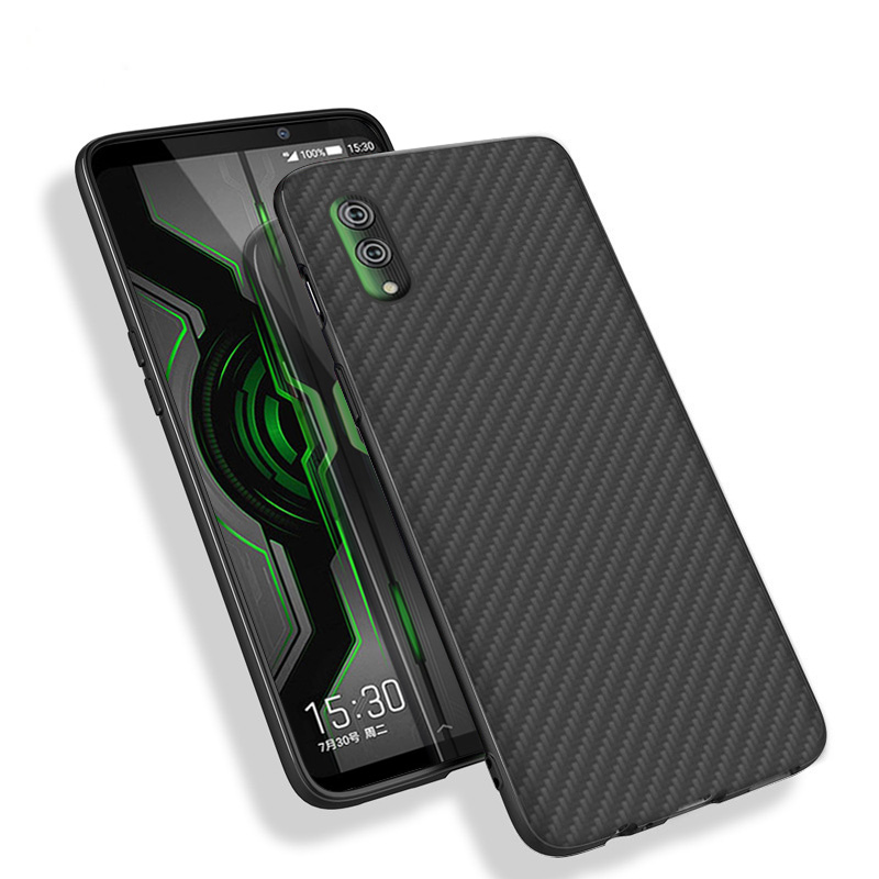 Matte Finish Carbon Fiber Textured Light Thin Shock Absorbing Bumper Skin hard case for Xiaomi Black Shark 2 Pro