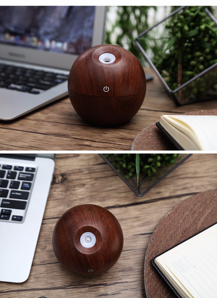 Home 5V USB Desktop Dark Wood Grain Air Aroma Humidifier for Home & Car