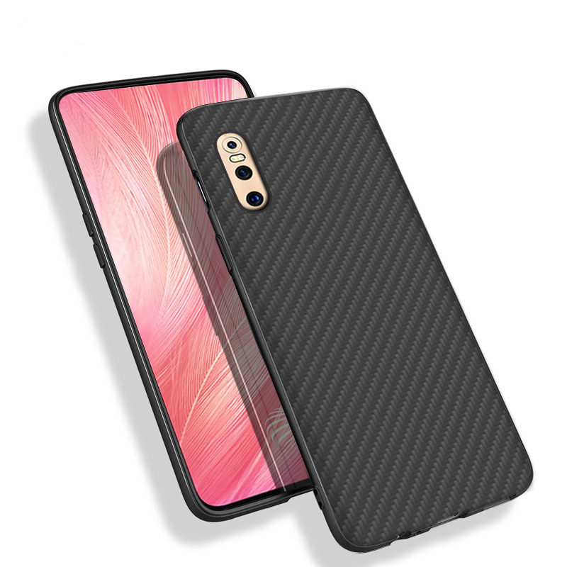 Premium Carbon Fiber  Case Full Sides Protective Shell Back shockproof Cover Design For Vivo X27