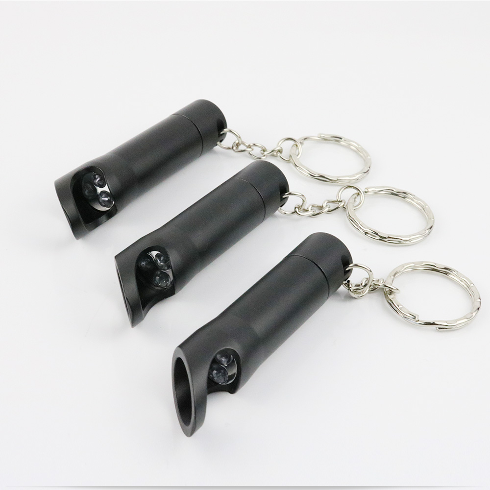 Custom logo torch 3 led mini keychain flashlight for promotional gifts