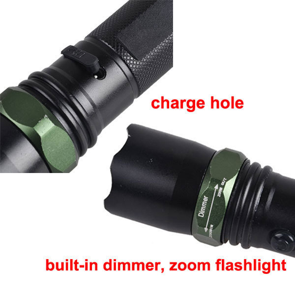 Having Useful safety Hammer Multi-Zoom Rechargeable LED Torch