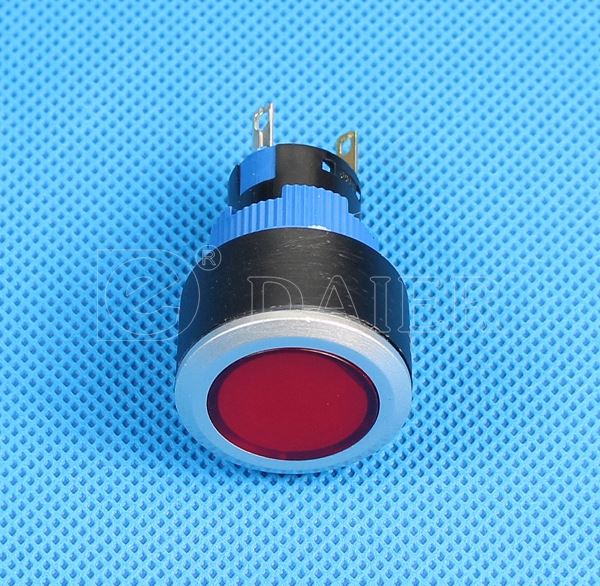 22mm Flat Button SPDT Momentary Lens Illuminated Silver Housing Plastic Push Button Switch