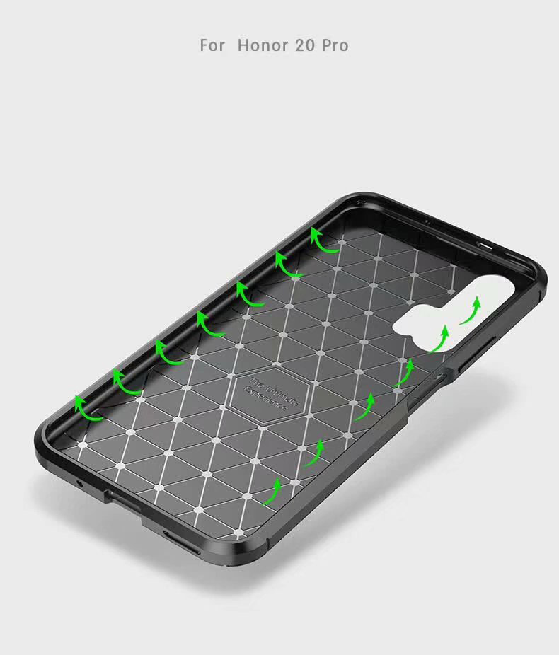 Carbon Fiber 360 Protective phone case For Huawei honor 20 Pro TPU Silicone back cover case