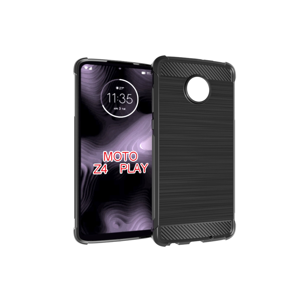 Carbon Fiber Soft Tpu case For Motorola Moto Z4 Play