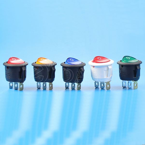 6A 125VAC 20MM Round Rocker Switch With 220V Light