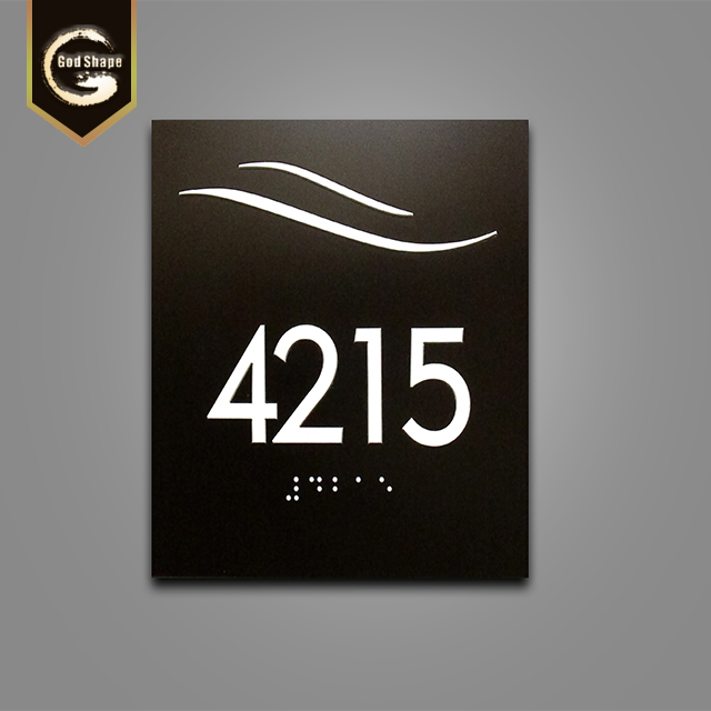 Custom Office Free Acrylic Street Number Name Plate Sign Restroom Door Sign Desk Display