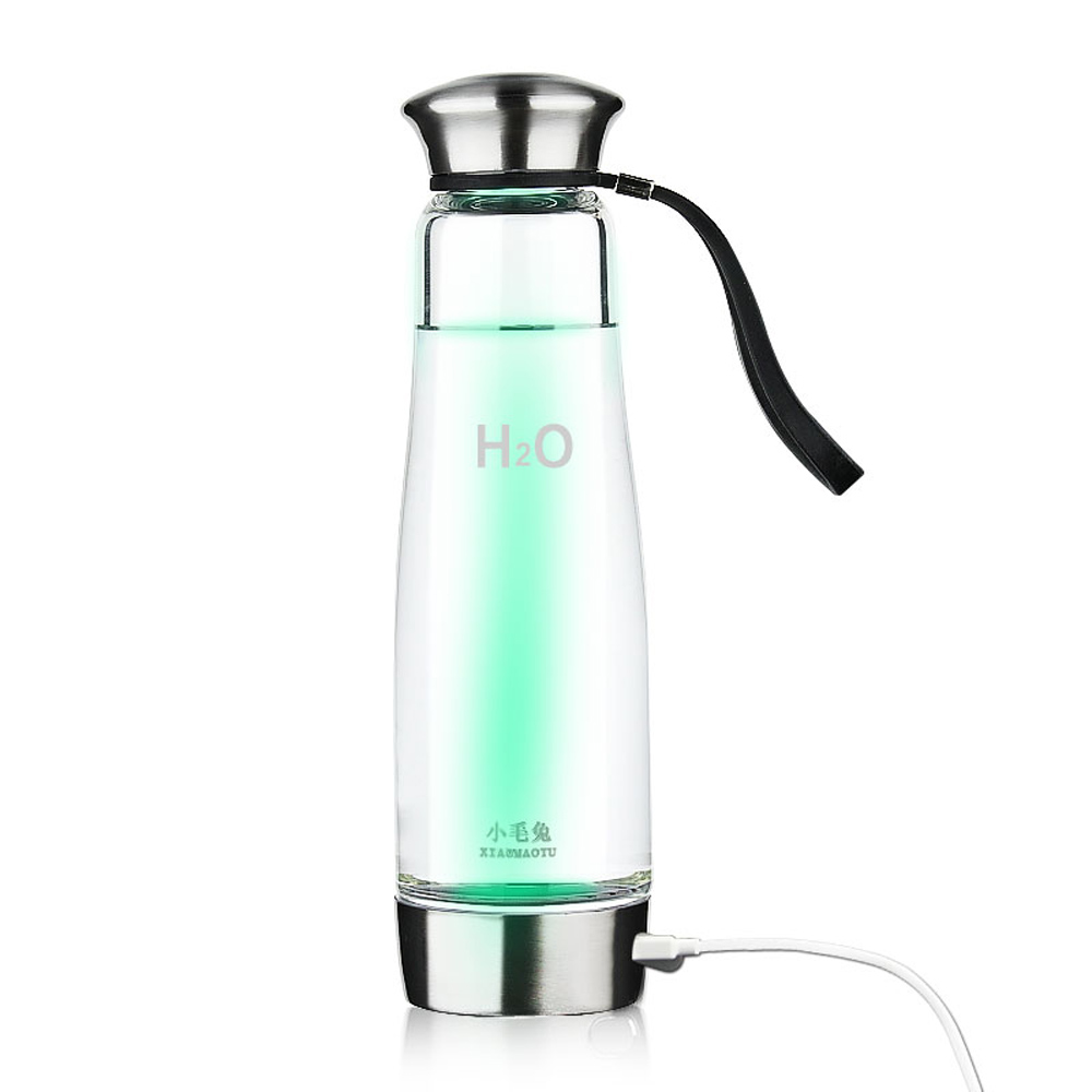 500ml Portable Intelligent Hydrogen Rich Water Maker Ionizer Generator USB Water Bottles Anti Aging Bottle with Colorful Light