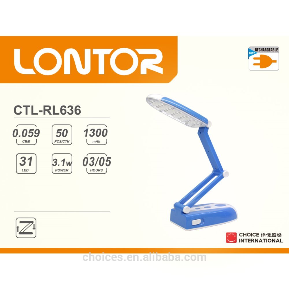 LONTOR brand Hot sale rechargeable LED reading lamp CTL-RL636