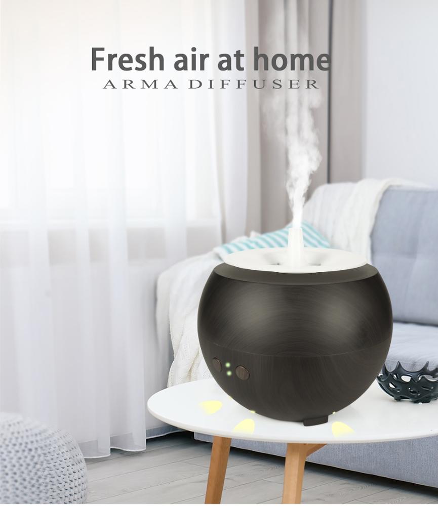 Special Design 600ml Dark Color Aroma Diffuser 5 In 1 Ultrasonic Aromatherapy Fragrant Oil Vaporizer Humidifier