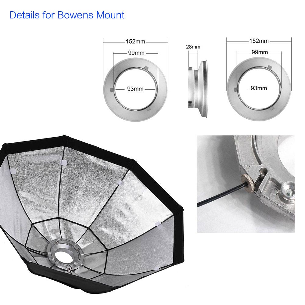 Portable 90cm/36 Photography Octagon Softbox Flash Diffuser Bowens Mount with Honeycomb Grid for Studio Strobe Flash Light