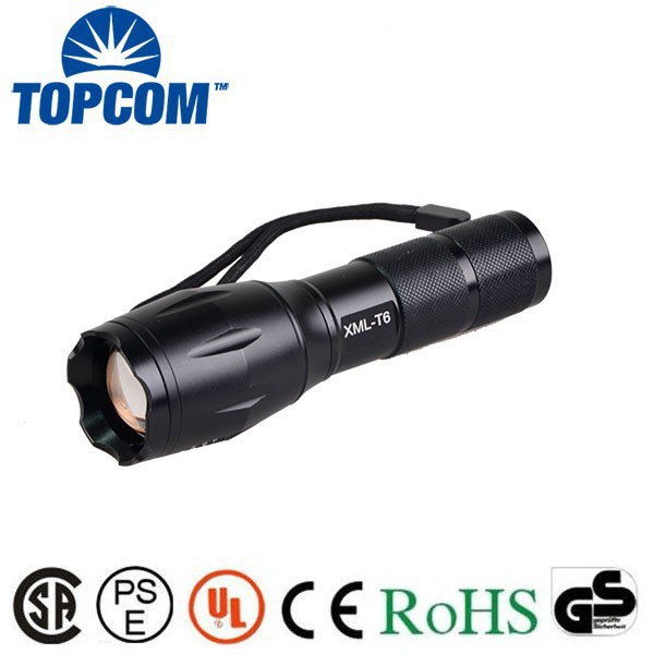 Rechargeable Extra Long Time With Adjustable Focusing Super Bright Zoom Flashlight