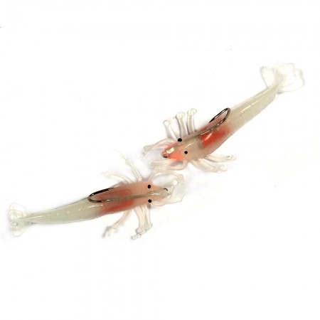 SHINOYA 2 Pcs Fishing Artificial LuminousBaits Shrimp Tackle Crankbaits Hooks Lure
