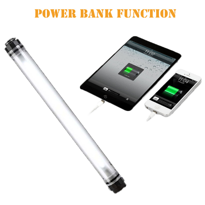 promotion product power bank 10400mAh lithium battery portable rechargeable led stick powerbank camping light for camping