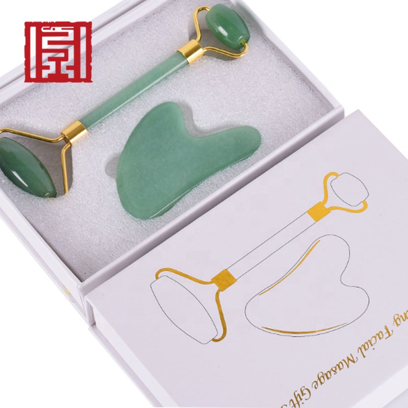 Anti Aging Natural Welded Massage Facial Face Gua sha and Jade Roller for Face